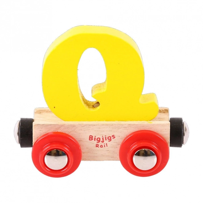 Dřevěný vagónek Bigjigs Rail s písmenem Q