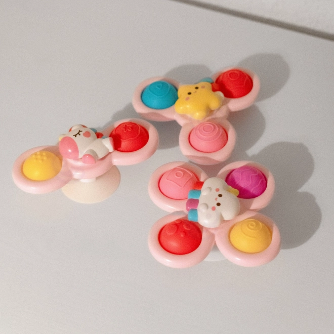 WOOPIE dětský kosmický spinner pop-it senzorická hračka růžová, sada 3 ks