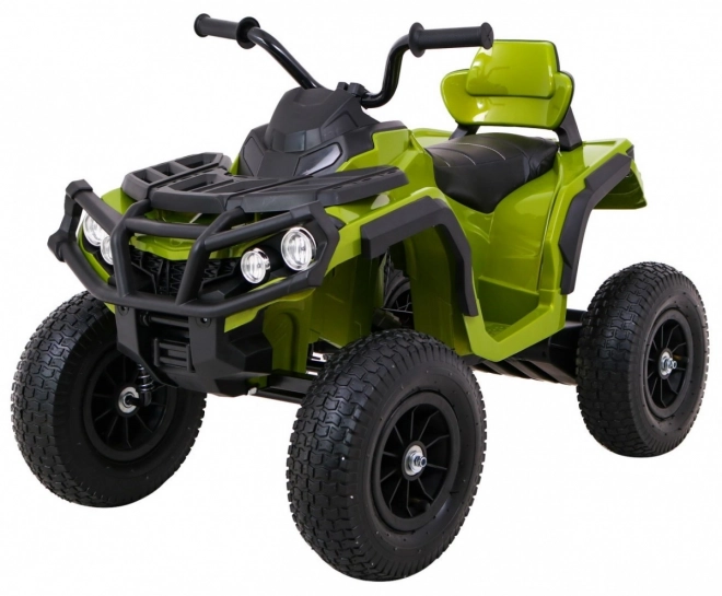 Dětská bateriová čtyřkolka ATV Air Quad Green + nafukovací kola + rádio MP3 + pomalý start