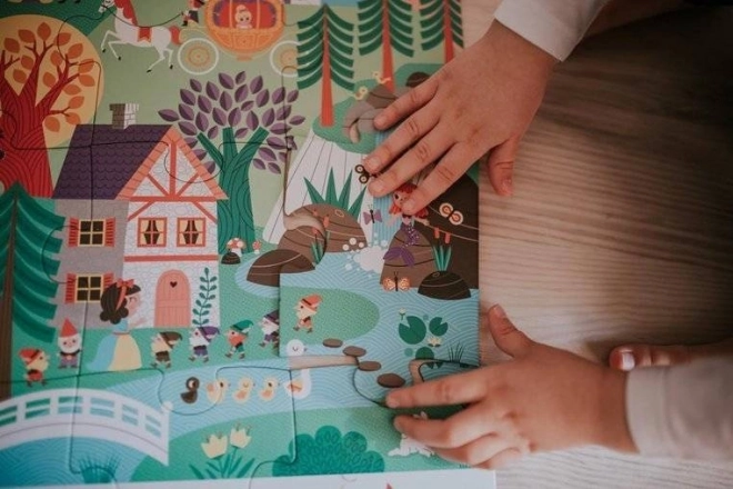 JANOD Pozorovací puzzle v kufříku Pohádky 24 dílků