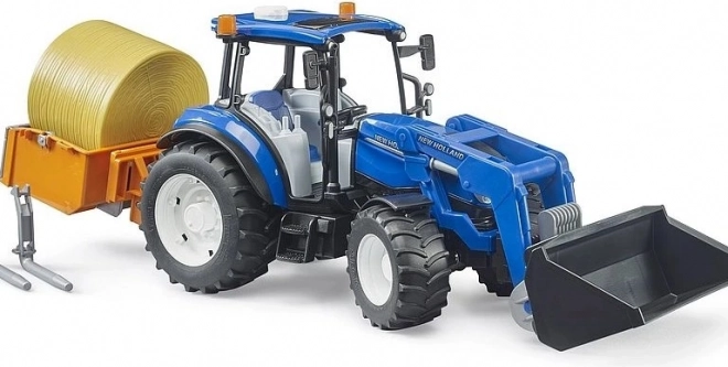 Bruder Traktor New Holland T5.120 s čelním nakladačem a korbou