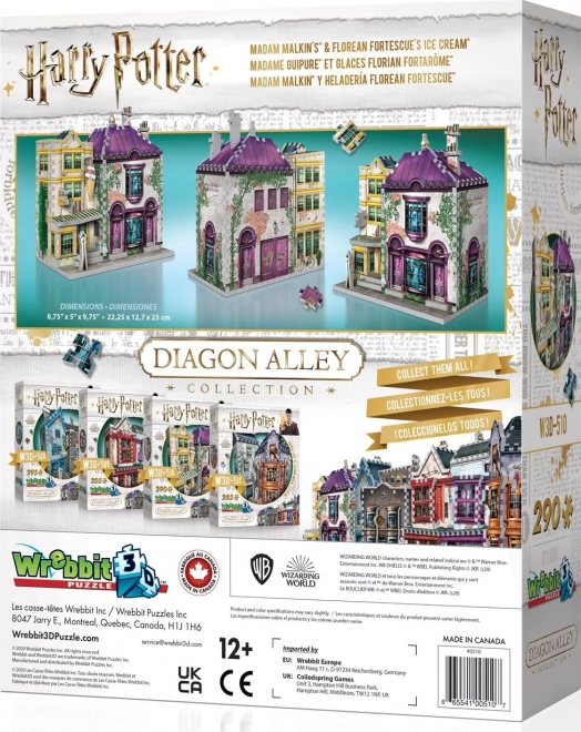 WREBBIT 3D puzzle Harry Potter: Madam Malkinová a Zmrzlinářství Florea 290 dílků