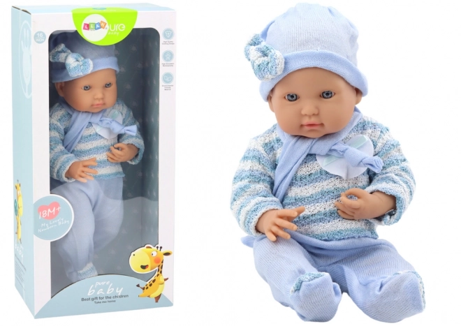 Baby Doll Pruhovaný svetr Čepice Šála Modrá