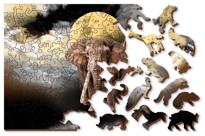 Dřevěné puzzle Sloní sny