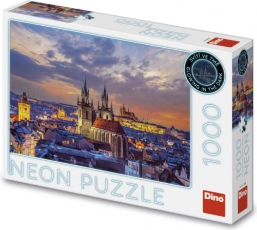 Neonové puzzle Pohled na Hradčany - 1000 dílků