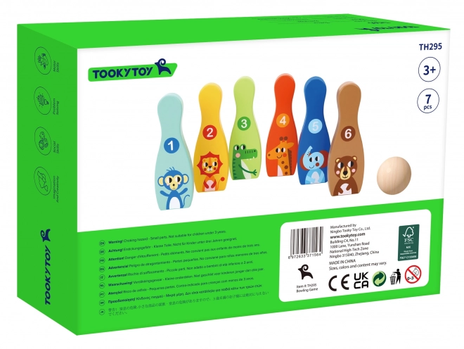 Dřevěné kuželky zvířátka TOOKY TOY
