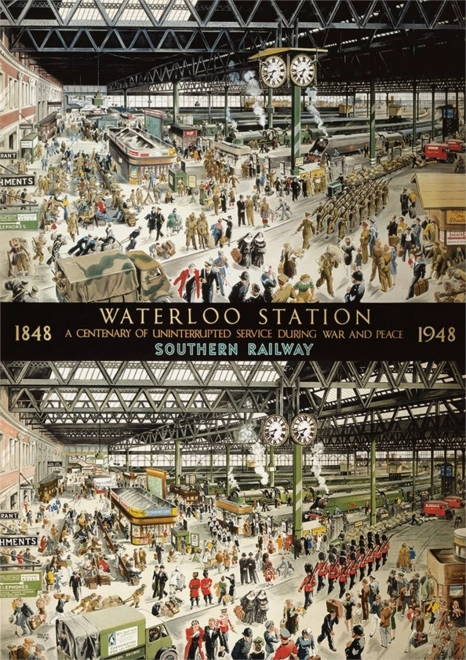 GIBSONS Puzzle Stanice Waterloo v roce 1848 a 1948, 1000 dílků