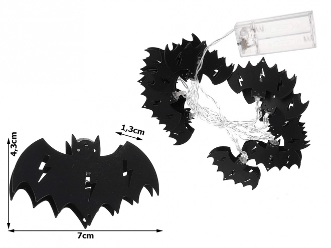 LED halloweenská girlanda s netopýry 200 cm