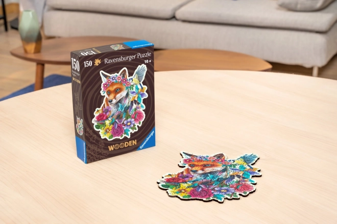 Dřevěné puzzle Barevná liška 150 dílků