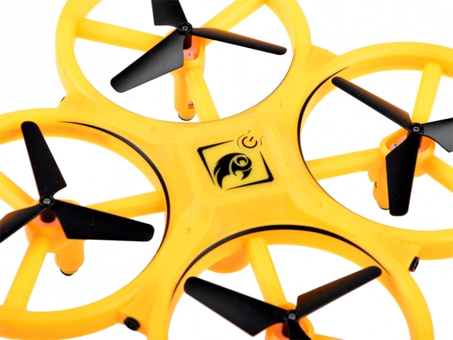 Dron ovládaný gesty rukou + dálkové ovládání Kvadrokoptéra RC0573 – Žlutá