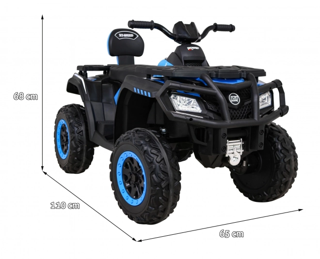 Čtyřkolka XT-Speed pro děti Modrá + 4x4 + EVA + Pomalý start + Rádio MP3 + LED dioda