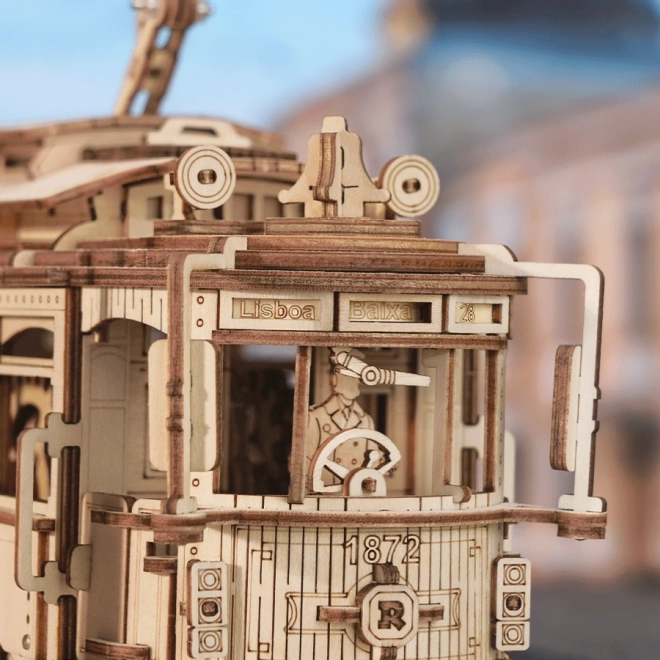 RoboTime 3D dřevěné mechanické puzzle Tramvaj