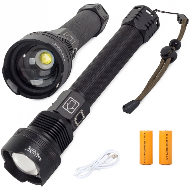 Vojenská taktická svítilna s LED Cree XHP70 a zoomem od Bailong