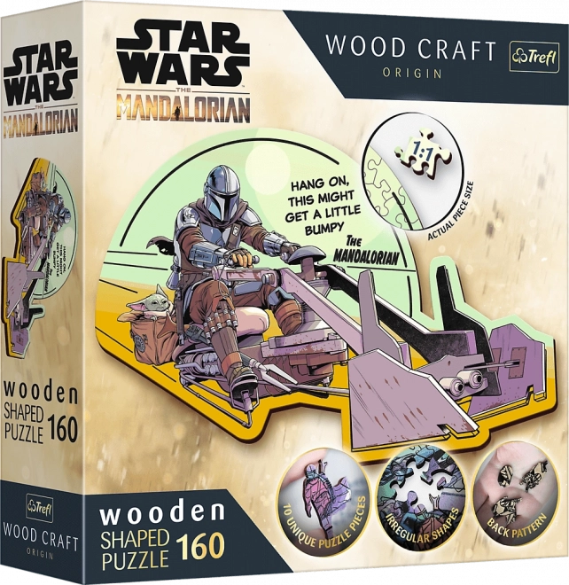 TREFL Wood Craft Origin puzzle The Mandalorian: Setkání 160 dílků