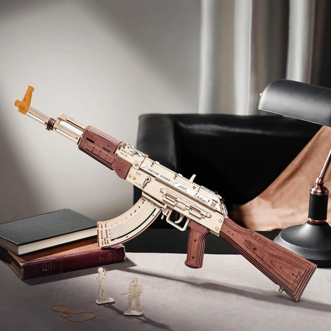 RoboTime 3D Dřevěné mechanické puzzle Útočná puška AK-47