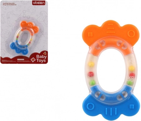 Chrastítko a kousátko ovál plast silikon