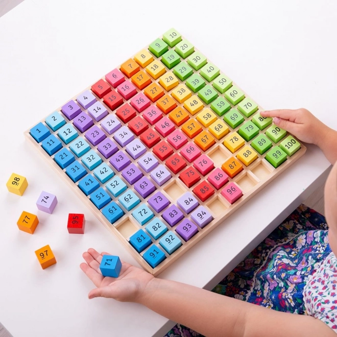 Edukativní hračka Bigjigs Toys – Dřevěná čísla v zásobníku