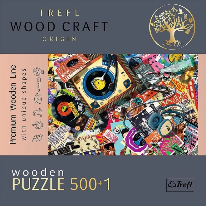 TREFL dřevěné oboustranné puzzle Ve světě hudby 501 dílků