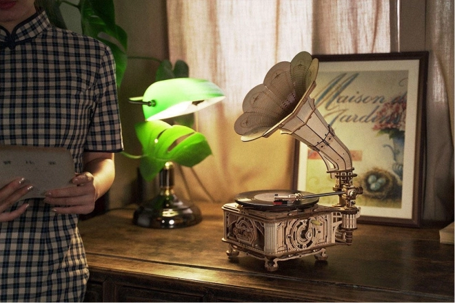 Rokr 3D dřevěné puzzle Klasický gramofon