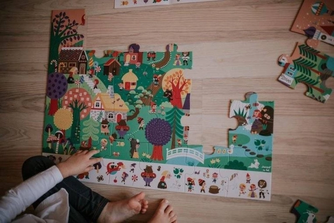 JANOD Pozorovací puzzle v kufříku Pohádky 24 dílků