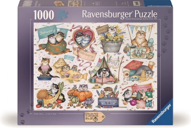 Puzzle Kočičí kalendář 1000 dílků