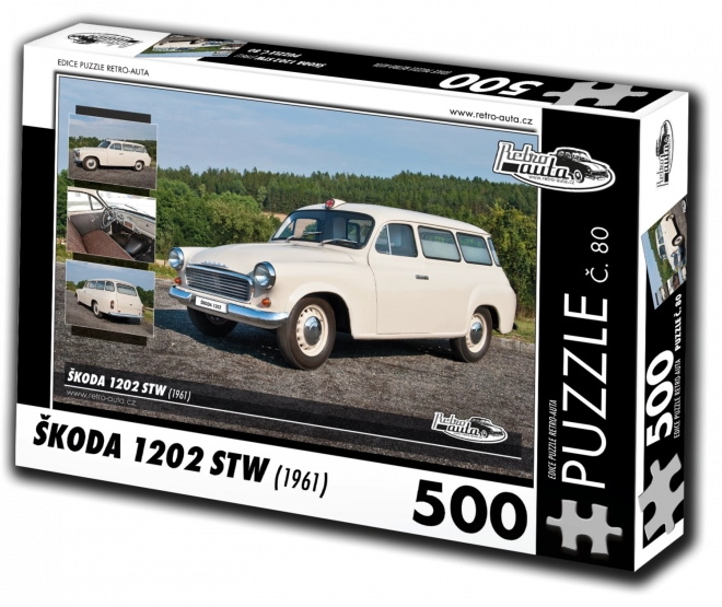 Sběratelské puzzle Škoda 1202 STW sanitka 1961