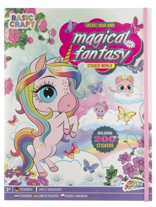 Magická fantasy kniha se samolepkami (200 samolepek)