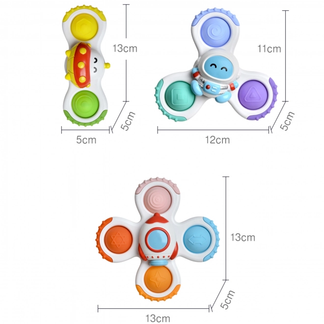 Sensory Spinnery Raketa, Kosmita a UFO 3 ks od Woopie