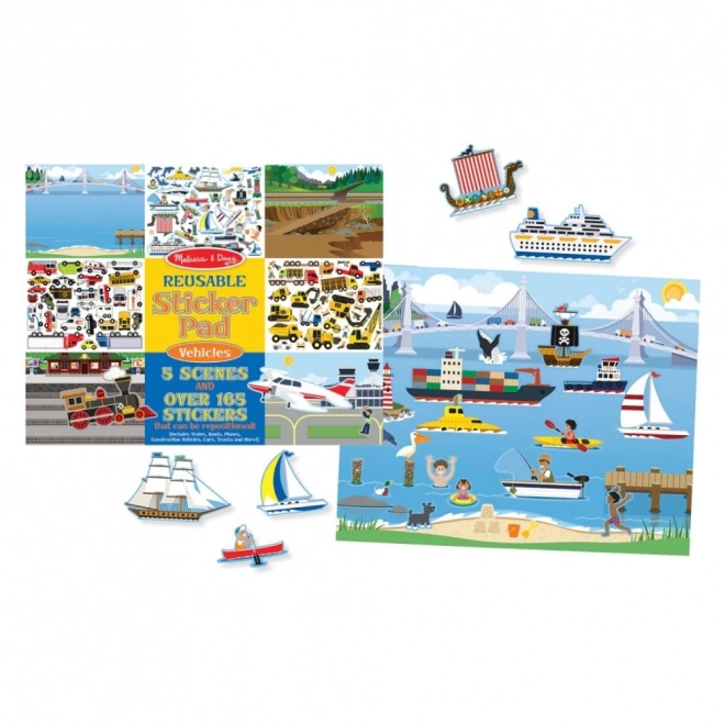 Melissa & Doug - znovupoužitelné samolepky Vozidla
