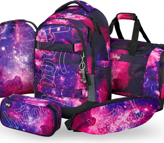 Set Baagl Galaxy: batoh, penál, sáček, sportovní taška