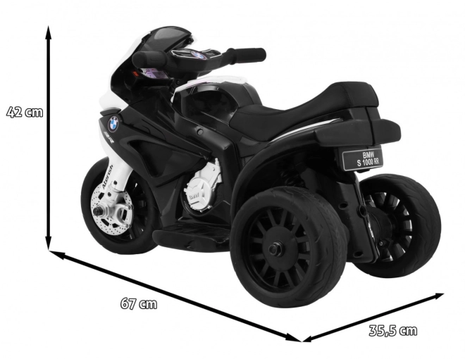 BMW S1000 RR Mini motorka na baterie + 3 kola + zvuky + LED dioda – Černá
