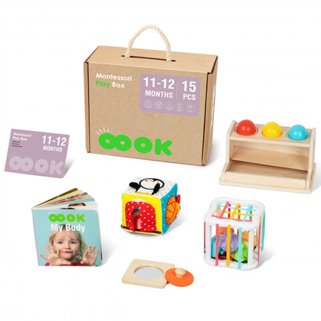 Edukativní box montessori XXL 5v1 pro miminka 11-12 měsíců