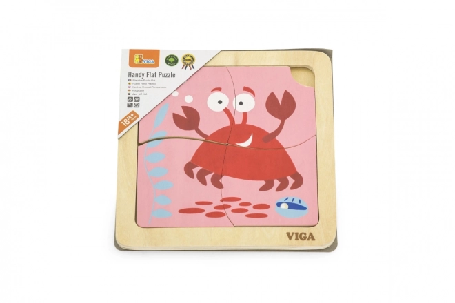 Dřevěné Puzzle Krab pro Nejmenší