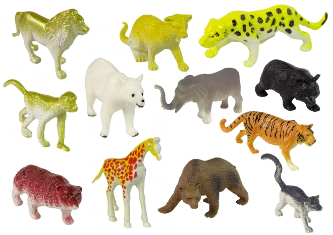 Sada figurek divoké zvěře 34 prvků Safari Lev Gepard Tygr