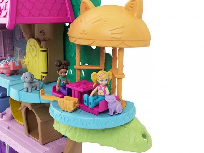 Polly Pocket Sada figurek Zvířecí dobrodružství Domeček na stromě