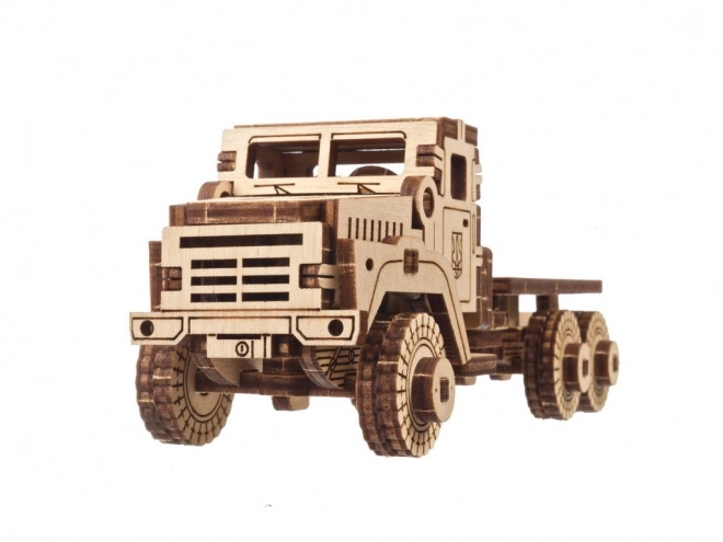 Dřevěné mechanické puzzle vojenský nákladní vůz