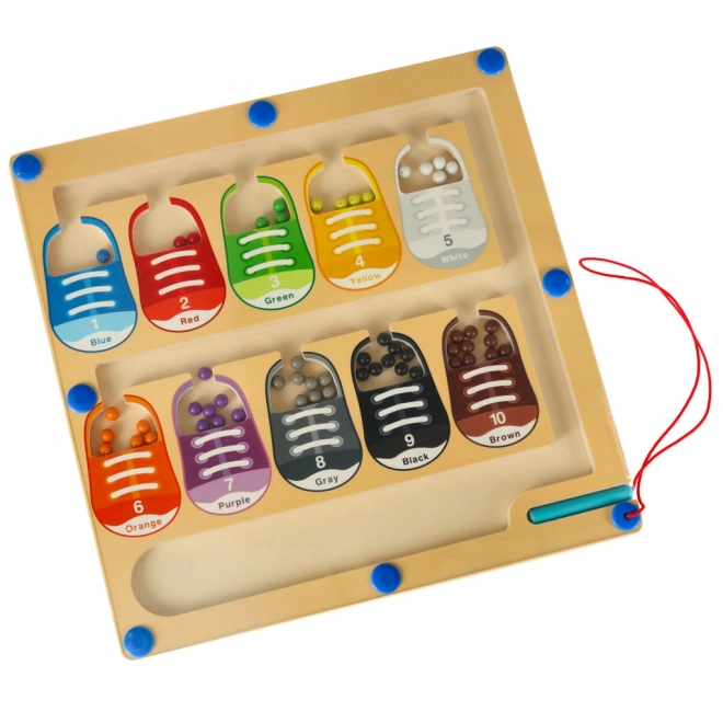 Magnetická vzdělávací tabule montessori na třídění barevných kuliček 30 x 30 cm