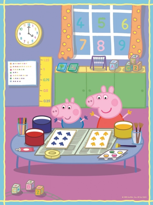 Puzzle 2v1 + pexeso Prasátko Peppa/Peppa Pig 27,5x20,5cm v krabici 28x28x6cm
