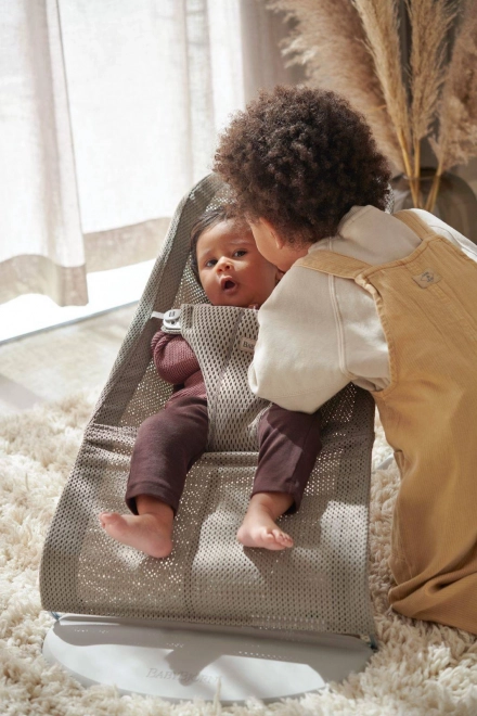 BABYBJORN - Lehátko BLISS MESH - Pearl Pink – Šedá béžová