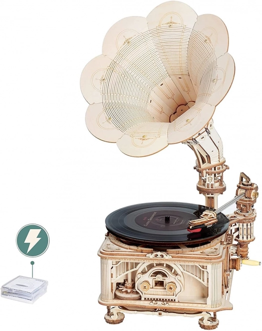 Rokr 3D dřevěné puzzle Klasický gramofon