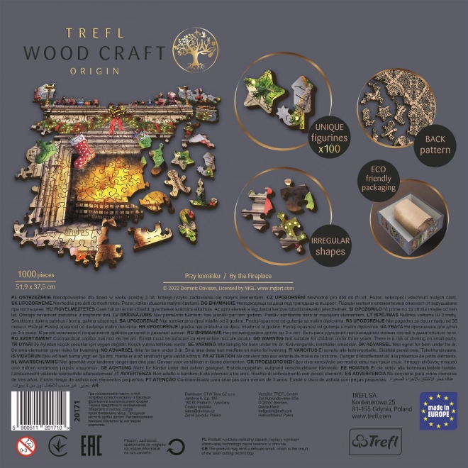 Dřevěné oboustranné puzzle TrefL U krbu 1000 dílků