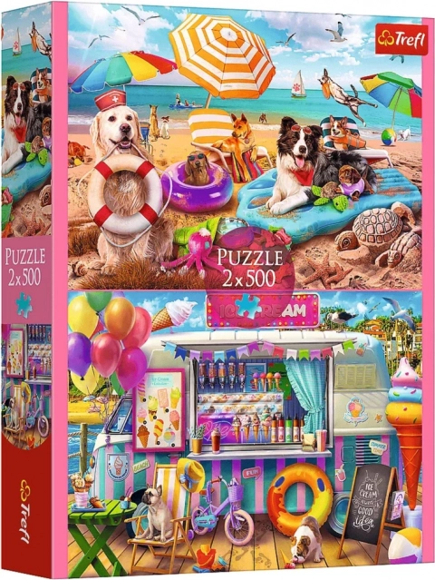 Puzzle 2x500 – prázdninový čas Trefl