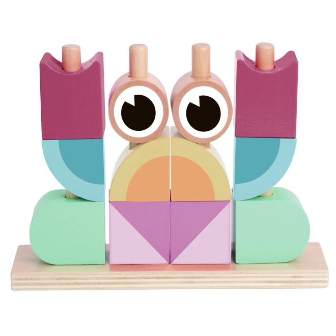 Tooky Toy krab dřevěná skládačka pastelové bloky