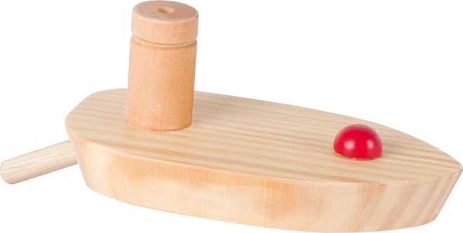 Dřevěná loďka na vzduchový pohon