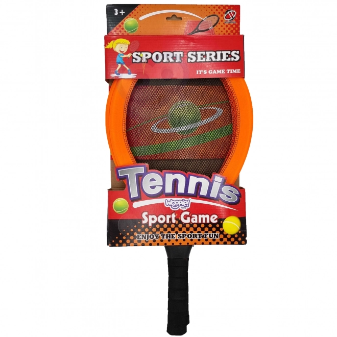 Woopie velké rakety pro tenis a badminton pro děti set s míčkem a košíkem