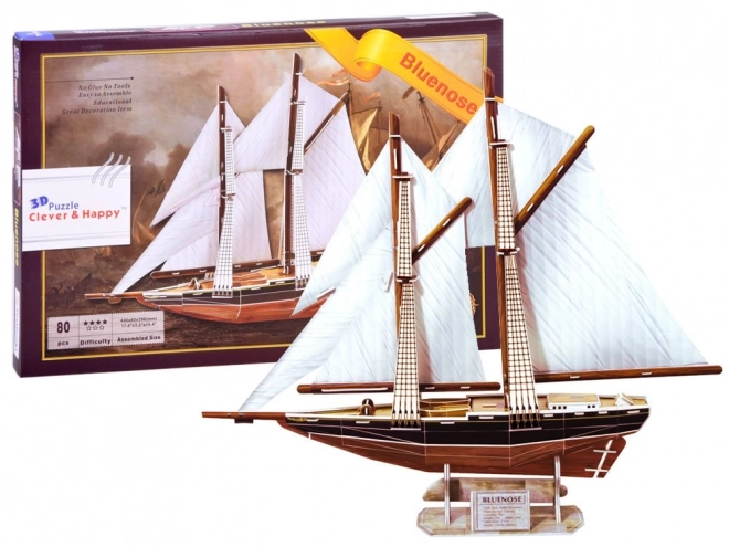 Puzzle 3D plachetnice BLUENOSE 80 dílků ZA2906