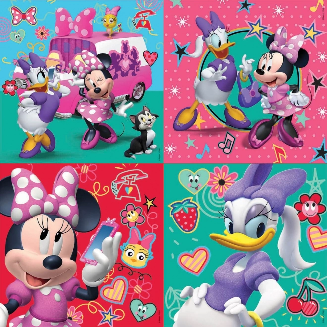 EDUCA puzzle v kufříku Minnie a Daisy 4v1 pro děti