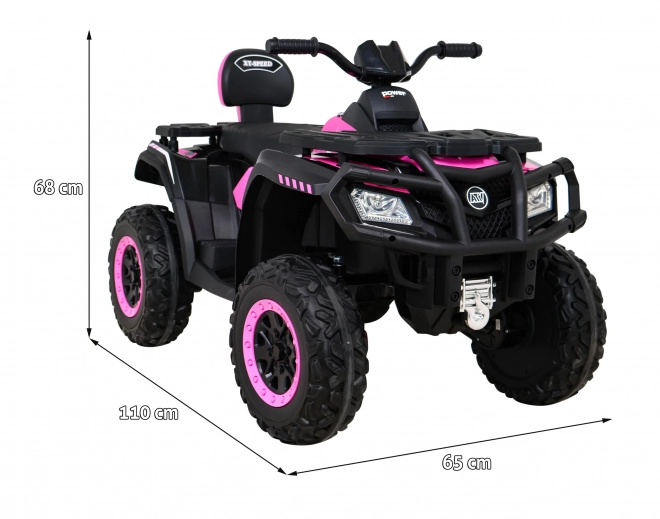 Čtyřkolka XT-Speed pro děti Růžová + 4x4 + EVA + Pomalý start + Rádio MP3 + LED dioda