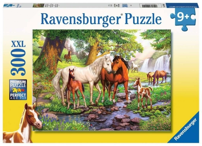 RAVENSBURGER Puzzle Koně u řeky XXL 300 dílků