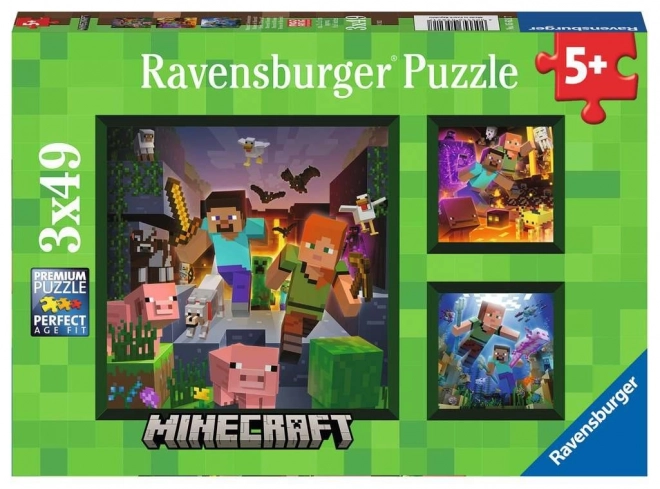 Puzzle Ravensburger Minecraft Biomy 3x49 ks